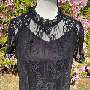 NWT Chelsea 28 Black Lace with Black Tank Top Size Large. Original Price 69.